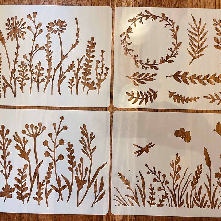 Sourdough by the Sea – wholesale Stencil/craft die – Flower Stencils for Crafts Wildflower Patterns Templates Art1