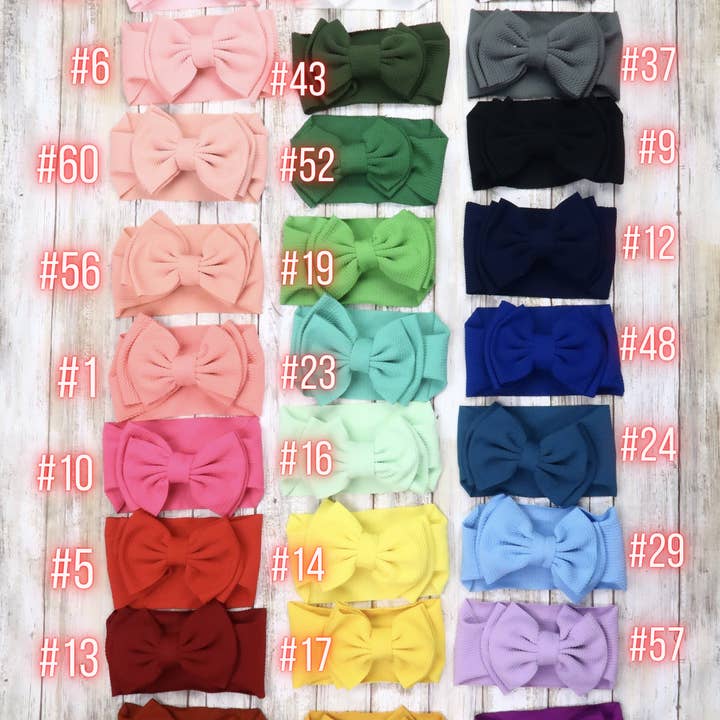 Double Layer Waffle Bow Headwrap - 32 Colors Available and other Purchase Wholesale baby bling. Free Returns & Net 60 Terms on Faire trending on Faire.