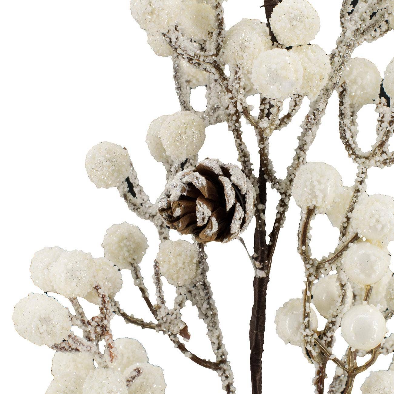 A&B Home Group Inc. – wholesale Christmas decoration – 7x3.5x25.5" Glittered White Berry Spray 96EA/CTN1