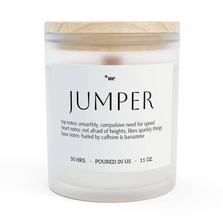 Frosted Glass Candle, 11oz - Jumper for wholesale by un.sus.tain.a.ble equestrian