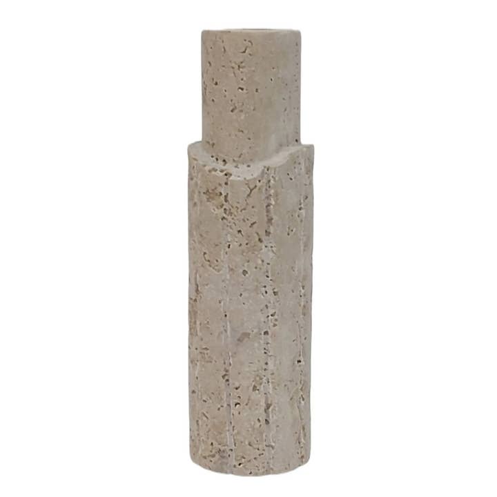 Sagebrook Home - Wholesale Candle Holder - Tan 7x2 in. Novelty Raw Edge Travertine Taper Holder
