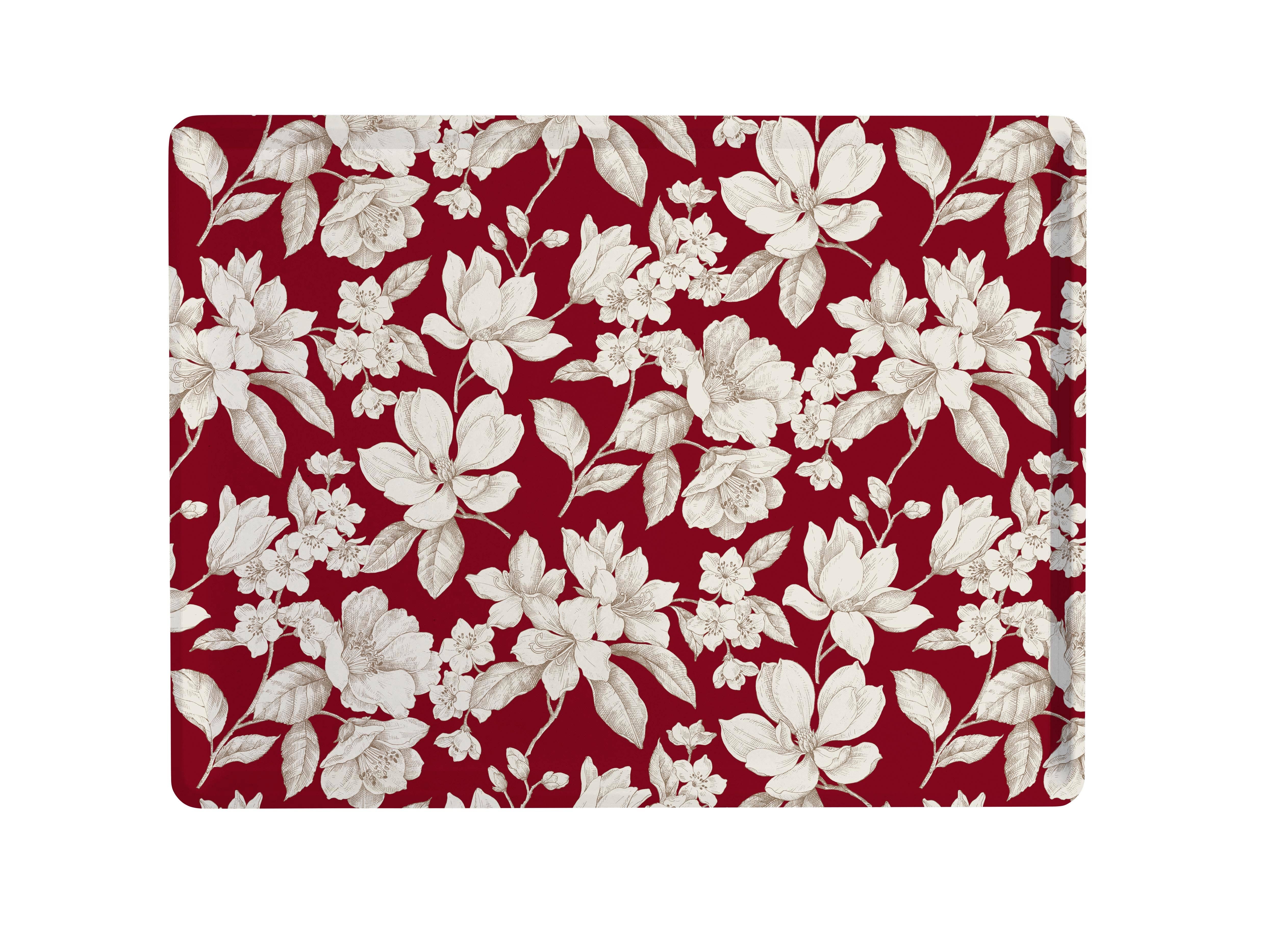 Platex - Wholesale Serving Tray - Round Magnolia Bordeaux Laminated Serving Tray2