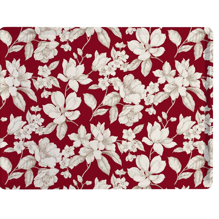 Platex - Wholesale Serving Tray - Round Magnolia Bordeaux Laminated Serving Tray2