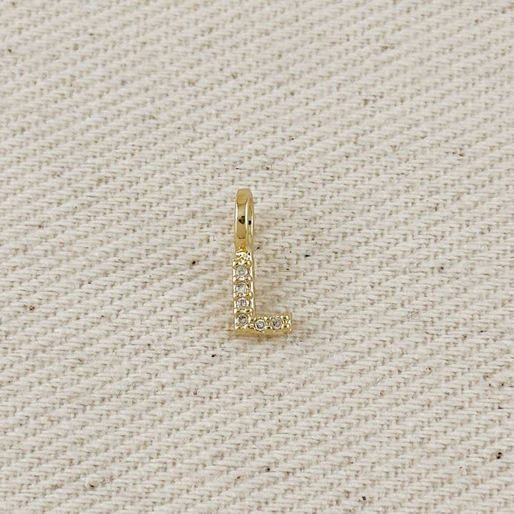 GoldFi - Wholesale Individual charm/pendant - 18k Gold filled Micro CZ Initial Letter Charm15