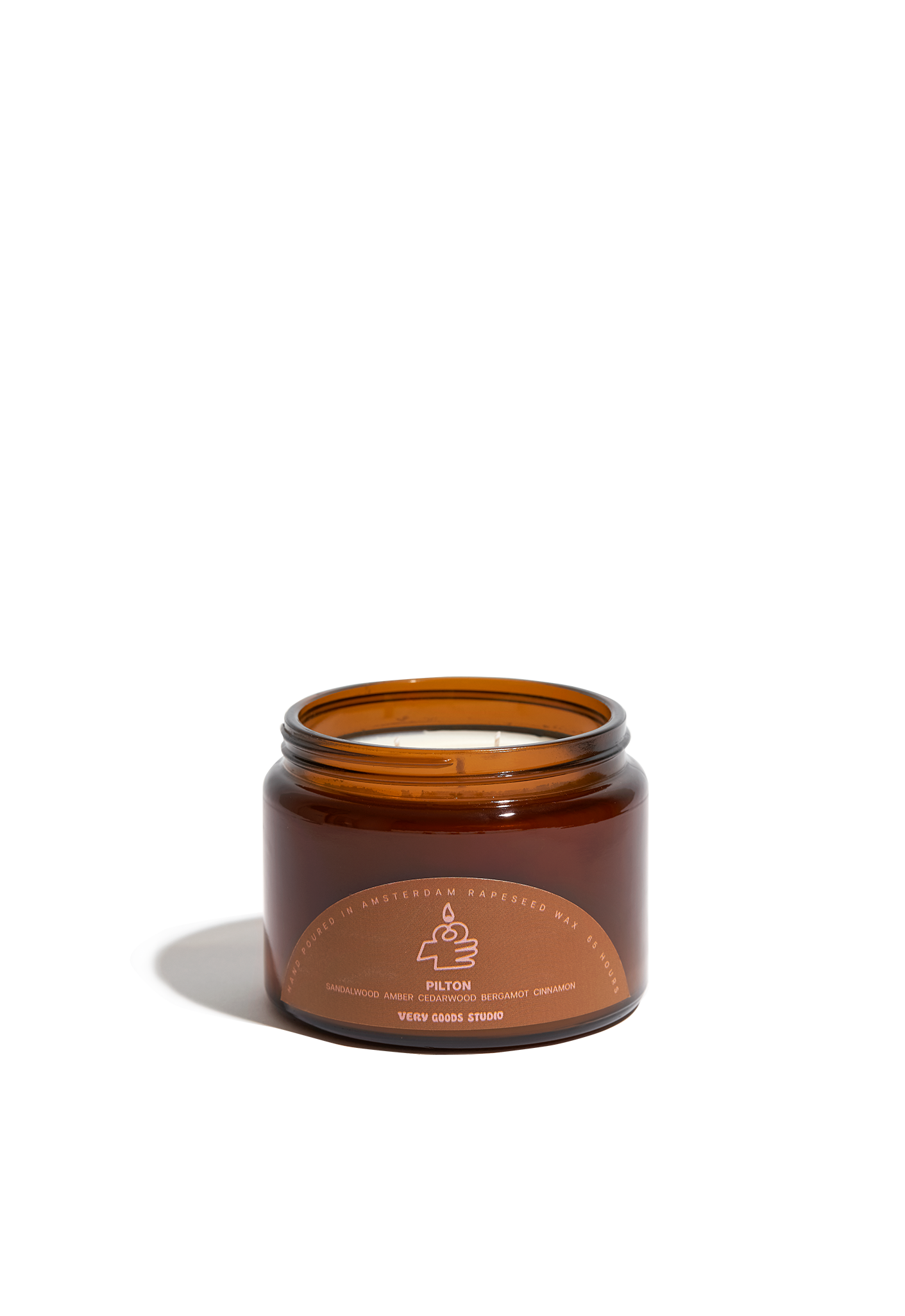 Very Goods Studio - Wholesale Jar/Filled Candle - PILTON / 500 ml / 60-65 Hours Amber Glass Jars2