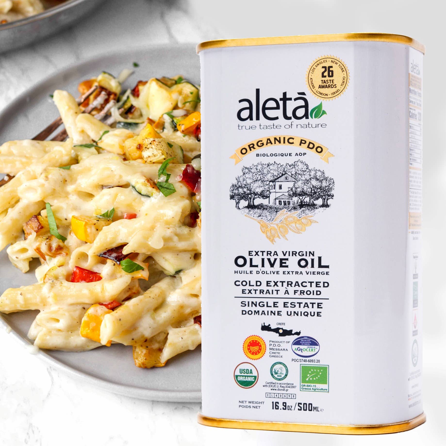 ALETA FARMS - Wholesale Olive Oil - Aleta Organic Estate, Greek Extra Virgin Olive Oil, 17oz Tin3