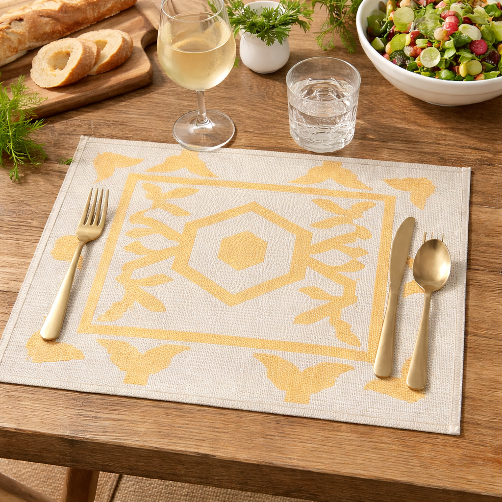 Fennco Styles - Wholesale Placemat - Abstract Geo Reversible Woven 14"x19" Placemat0