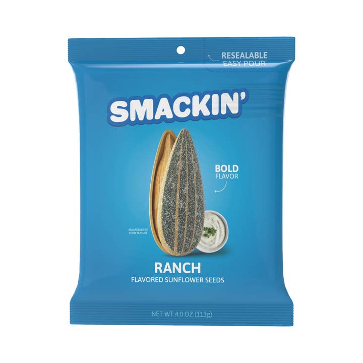 Smackin Ranch (4.0 Oz) Sunflower Seeds for wholesale by Carnival Candies & Ice Cream Inc.