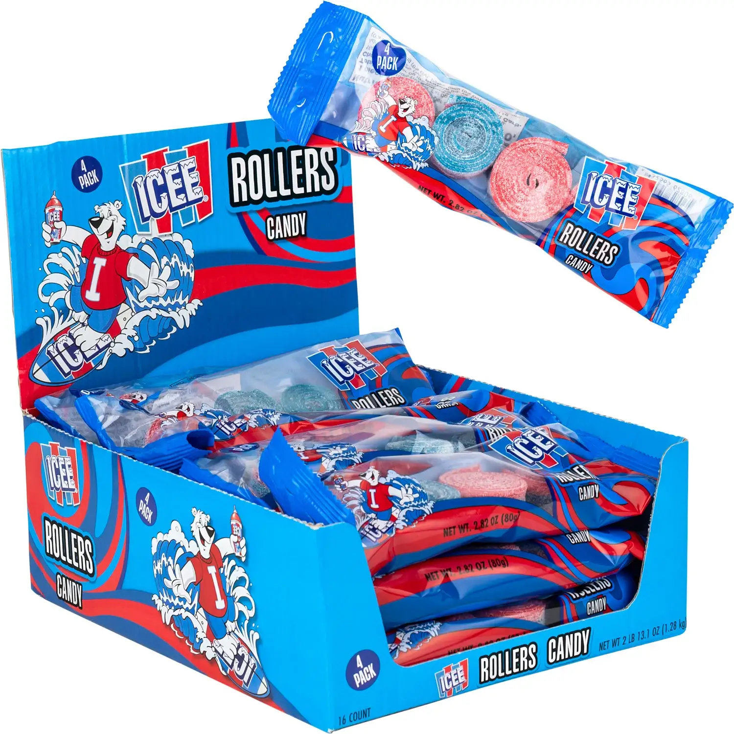 Gotta Get It Gifts - Wholesale Hard Candy - ICEE ROLLERS 4 PACK CANDY BELTS0