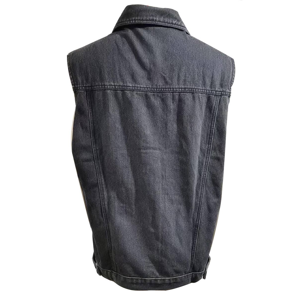 Lily Clothing - Wholesale Outerwear Vest - Women's - CWJV0008_VINTAGE BUCKELE POCKET COLLAR DENIM VEST3