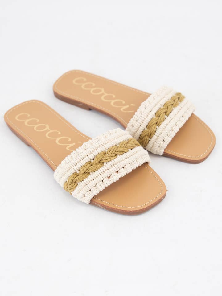 CCOCCI - Wholesale Sandals - Women's - WEEKLY DEAL COLOR LINE MACRAME BRAIDS UPPER SANDAL7