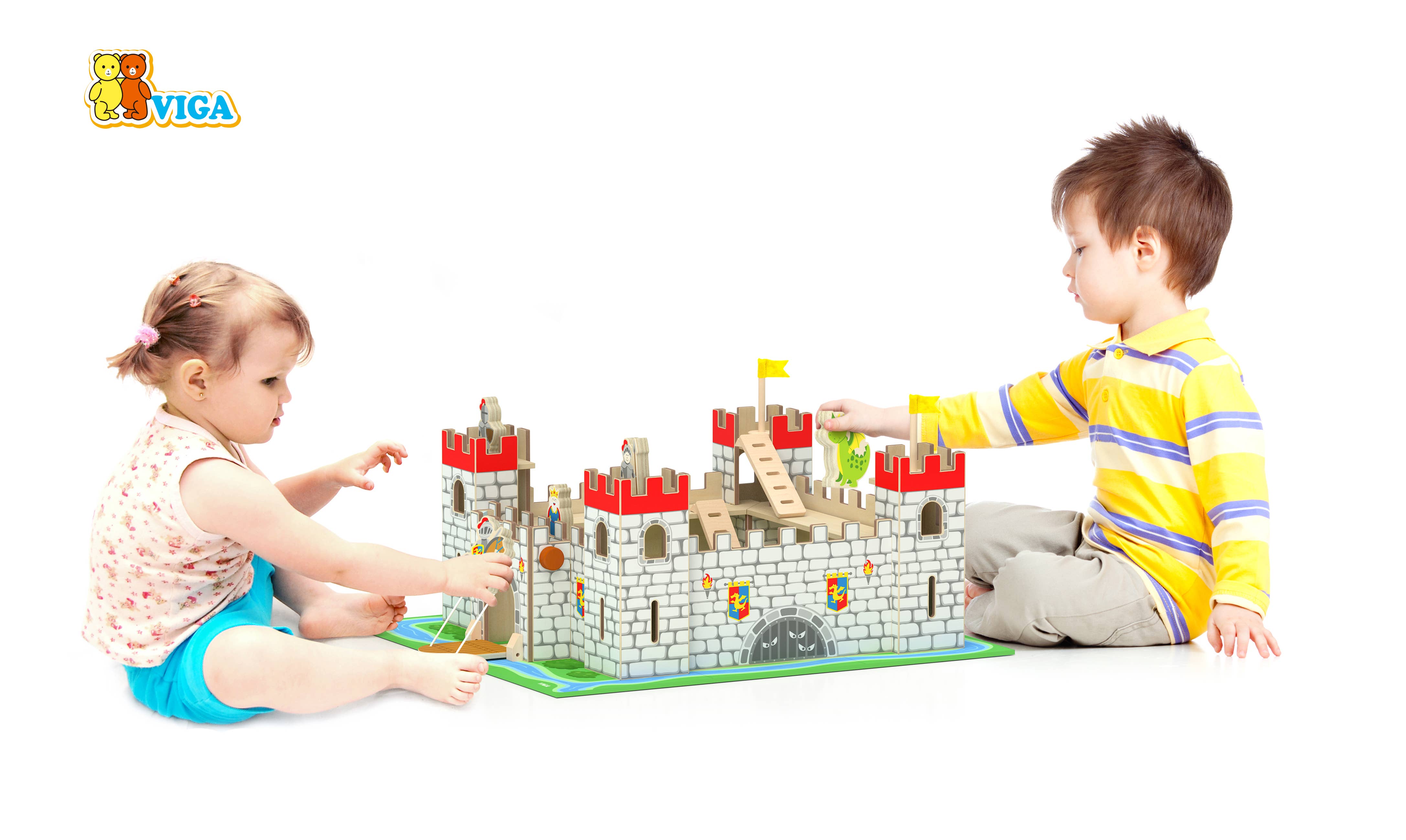 Trade Toys Limited - Venta al por mayor Juguete de madera - Niños - Set de juego Viga Wooden Castle6
