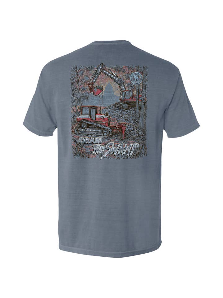Blue Jean Drain the Swamp Pocket Tee for wholesale on Faire