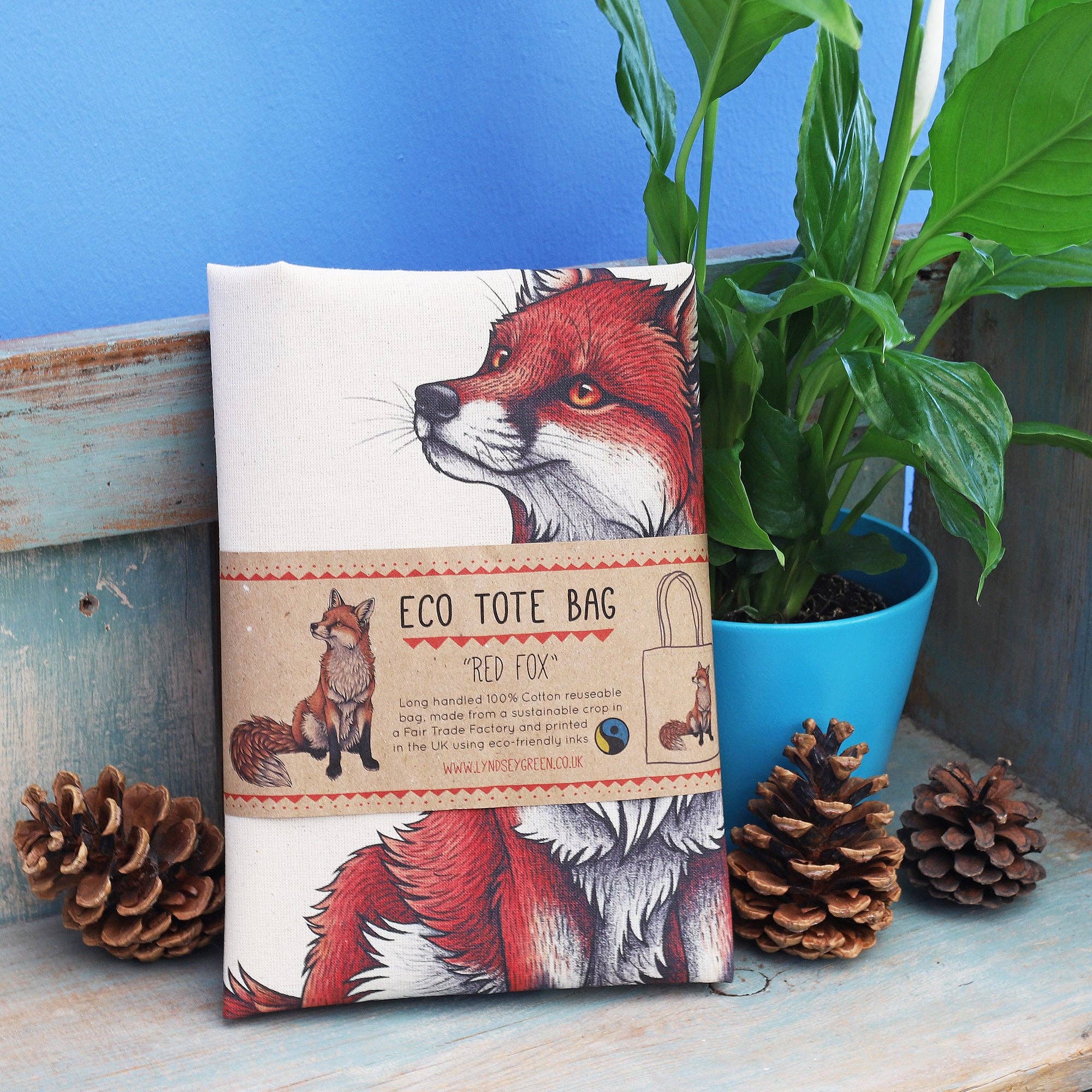 Lyndsey Green Illustration – wholesale Tote bag – Unisex – Red Fox Eco Tote Bag ~ Organic & Fairtrade Cotton3