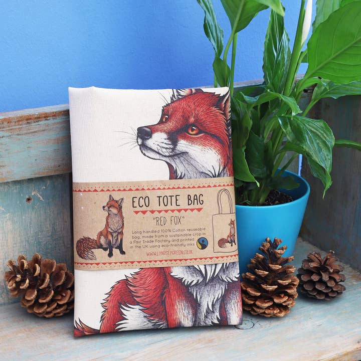 Lyndsey Green Illustration – wholesale Tote bag – Unisex – Red Fox Eco Tote Bag ~ Organic & Fairtrade Cotton3