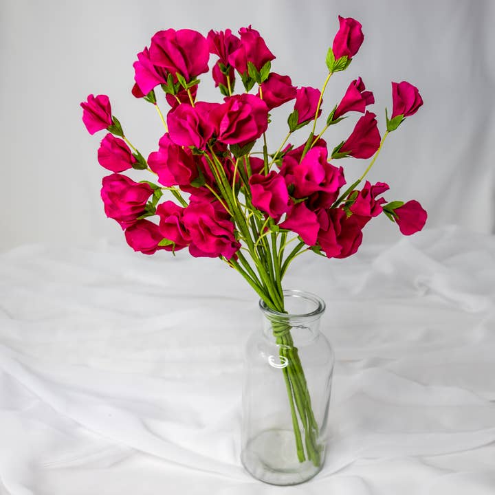 Realistic Artificial Flowers - Wholesale Artificial flowers - Fuchsia Sweet Pea - Realistic Artificial Flowers 6