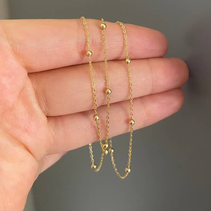 Cali Findings - Venta al por mayor Collares de cadenas y eslabones - Collar con forma de satélite en oro vermeil de 14 quilates sobre plata de ley4