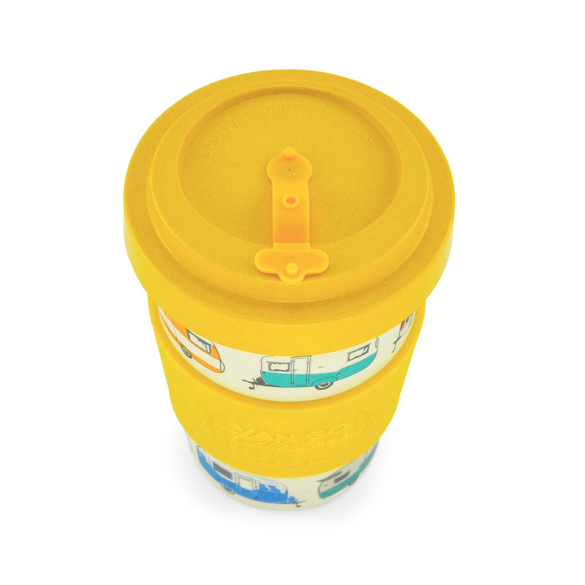 Jaune d'automne Mug de voyage en bambou | 400 ml | Collection Van Go 'Automne' Jaune en vente sur Faire7