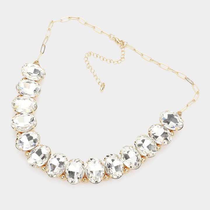 Sensibling Corp. - Wholesale Beaded/Pearl Necklace - Oval Stone Evening Necklace8