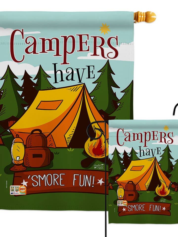 Smore Diversão! bandeira de decoração de acampamento ao ar por atacado de Two Group Flag Co
