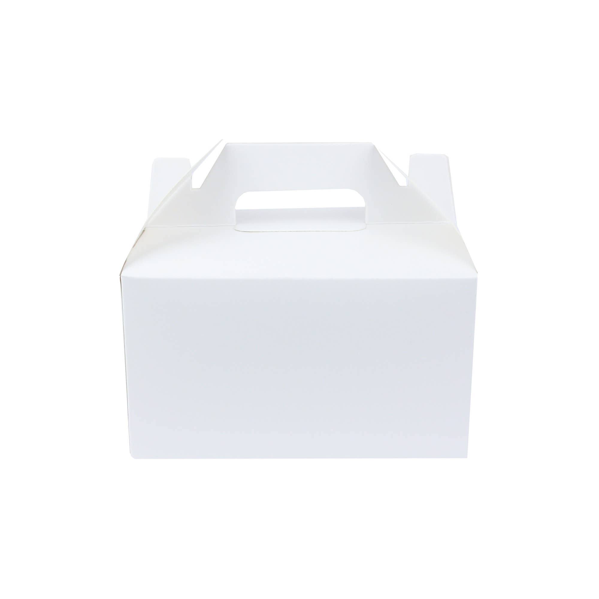 Emartbuy - Venta al por mayor Caja de regalo - Caja de papel kraft blanco con ventana transparente y asa, paquete de 122