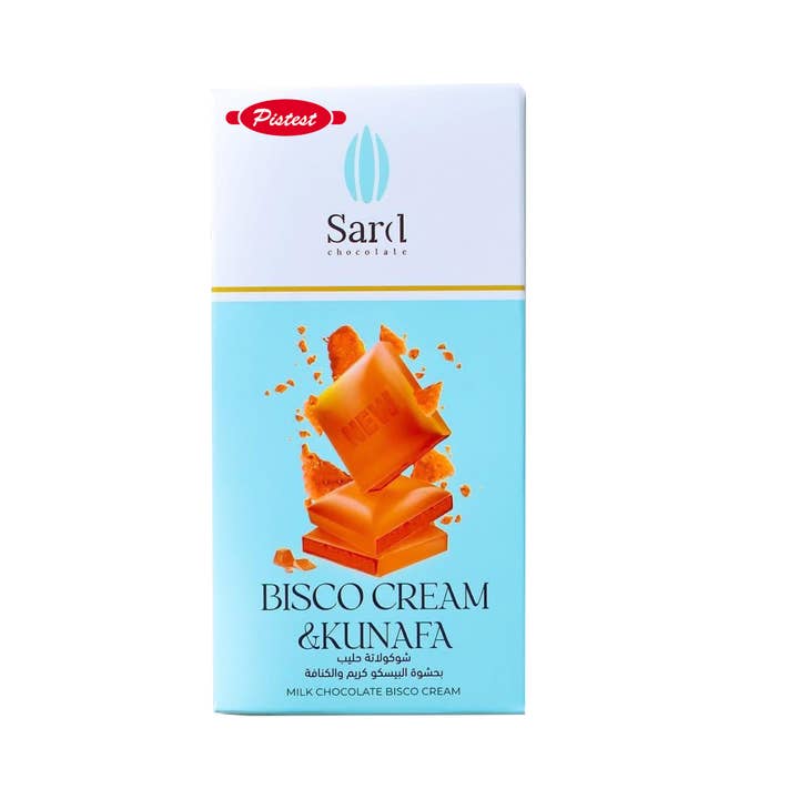 Pistest - Wholesale Chocolate - Dubai Milk Chocolate Bar –Bisco Cream & Kunafa Flavor -3.5oz