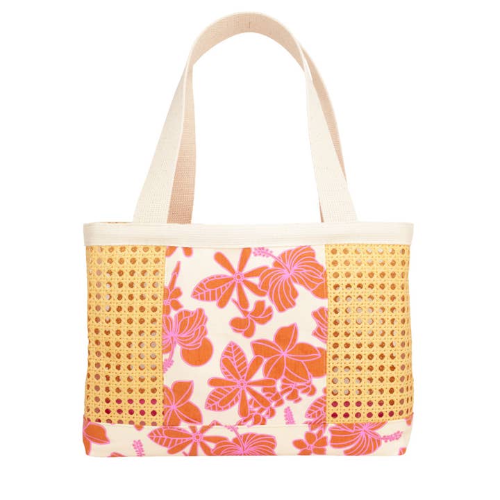 Peekaboo Tote • Honey Girl Blooms • Rosa su Marrone Siena per la vendita all'ingrosso da parte di Jana Lam