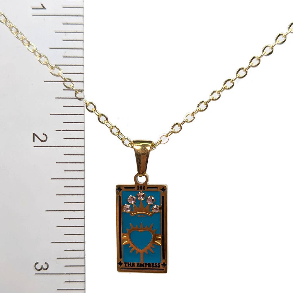 Stylish Jewelry Supply - Wholesale Pendant/Charm Necklace - 18k Real Gold Plated Stainless Steel The Empress Tarot Card Necklace1