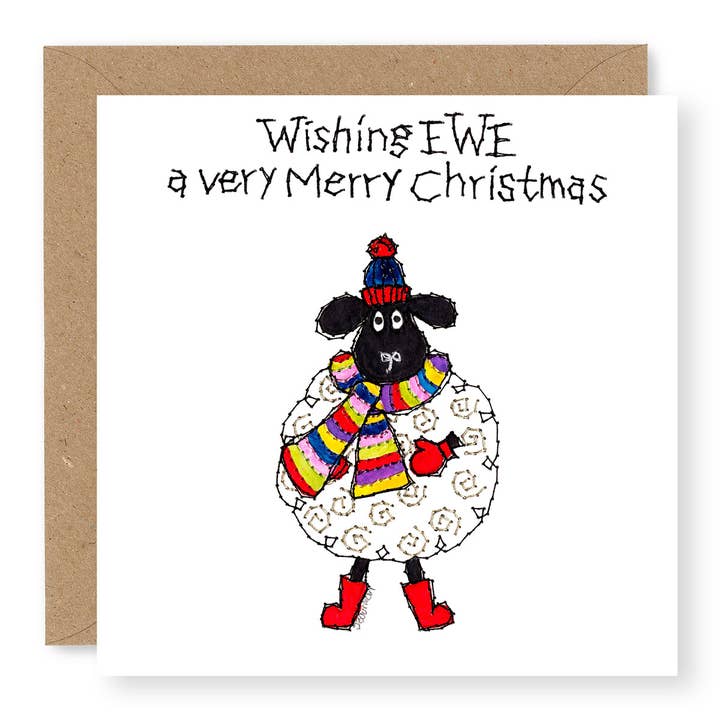 Echarpe EWE Stripy très Joyeux Noël pour la vente par Jane Buurman Handmade (Greetings Cards)