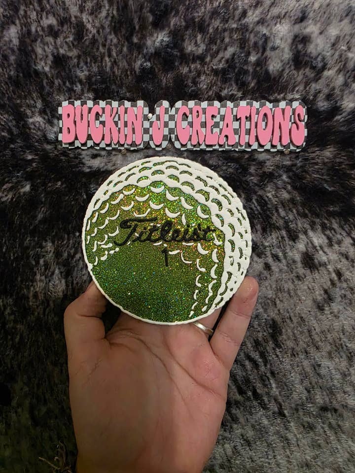 Titleist Golf Ball Round Handmade Car Air Freshener for wholesale by Buckin J Creations