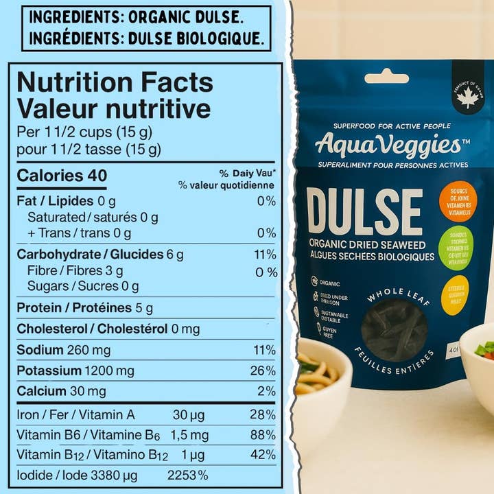 Aqua Veggies (Canada Shop) - Wholesale Dried/Dehydrated Vegetables - Organic Whole Leaf Dulse 1