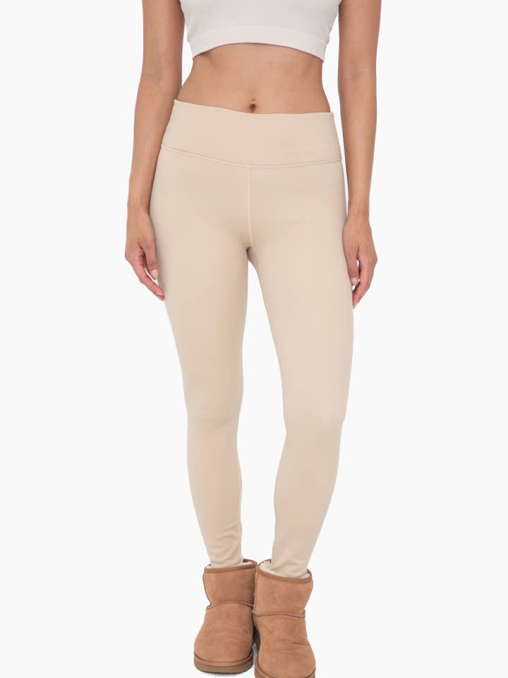 Legging van polyblend met fleecevoering voor wholesale door Mono B