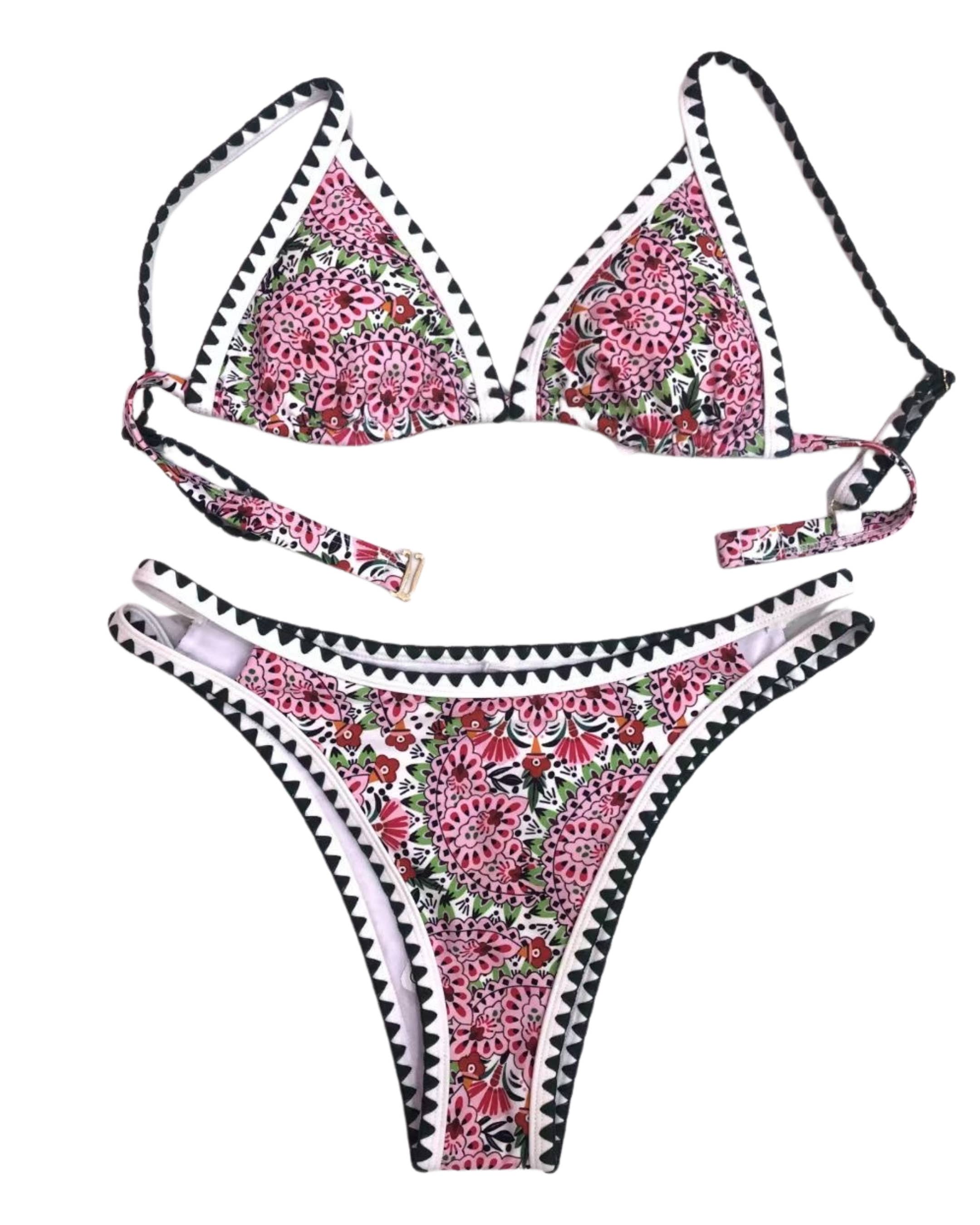 Multicolor Bikini con Ribete Boho Bloom de venta al por mayor en Faire5