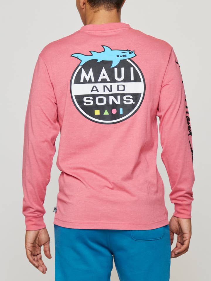 Shark Invasion Long Sleeve in Deep Coral for wholesale on Faire