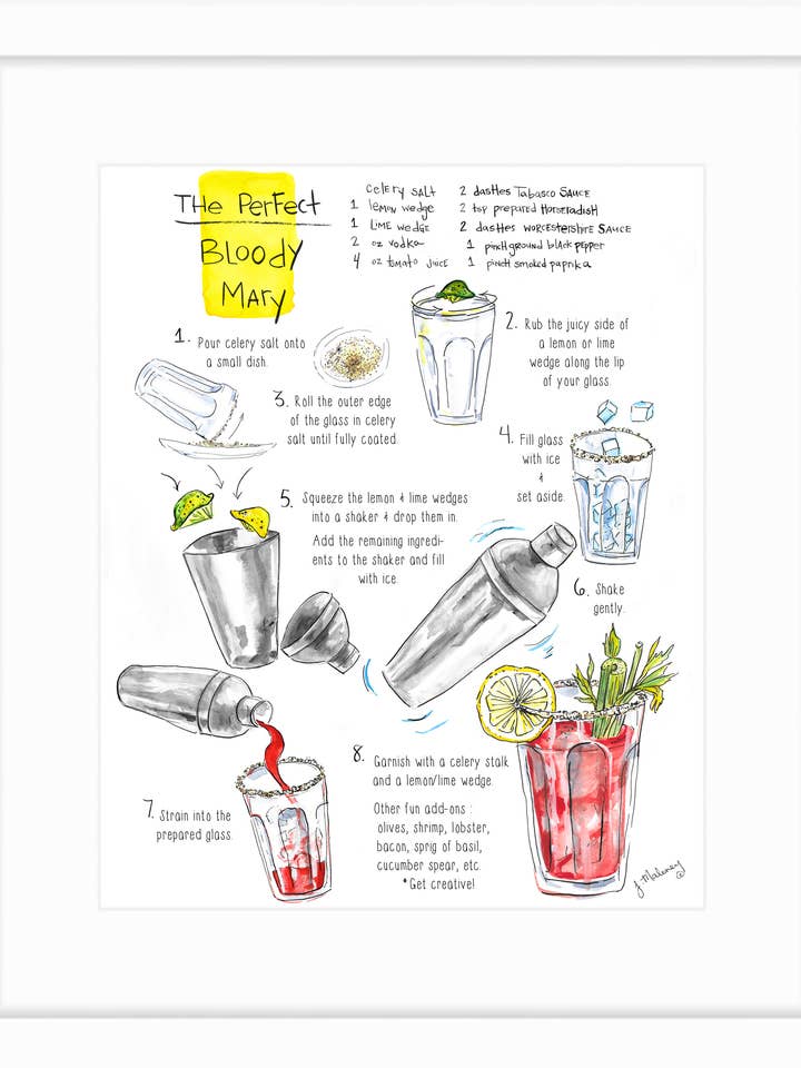 Cocktail Recipe : The Perfect Bloody Mary for wholesale by Jackie Maloney Studio