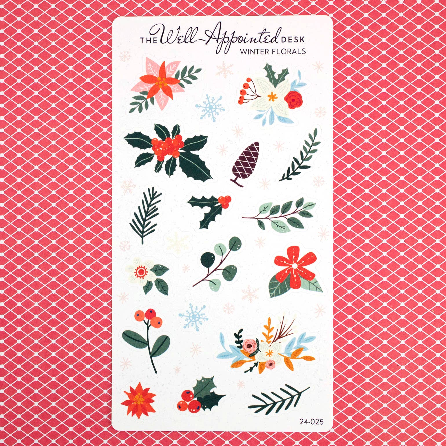 The Well-Appointed Desk - Wholesale Sticker - Winter Florals Sticker Sheet (24-025)0