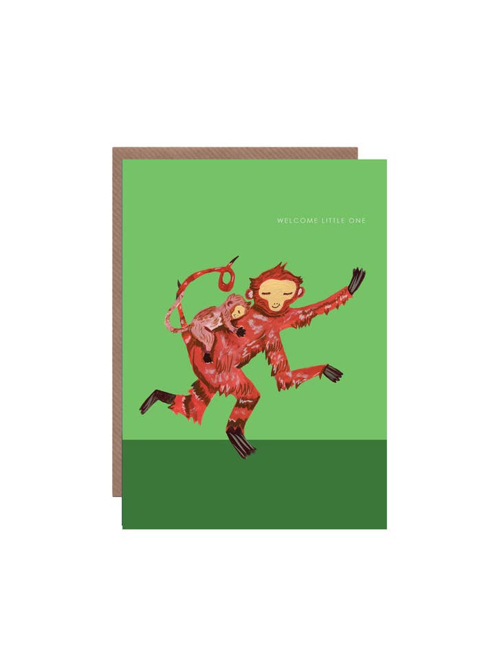 Aap Nieuwe Baby Felicitatiekaart voor wholesale door Hutch Cassidy (Greetings Cards and Paper Goods)