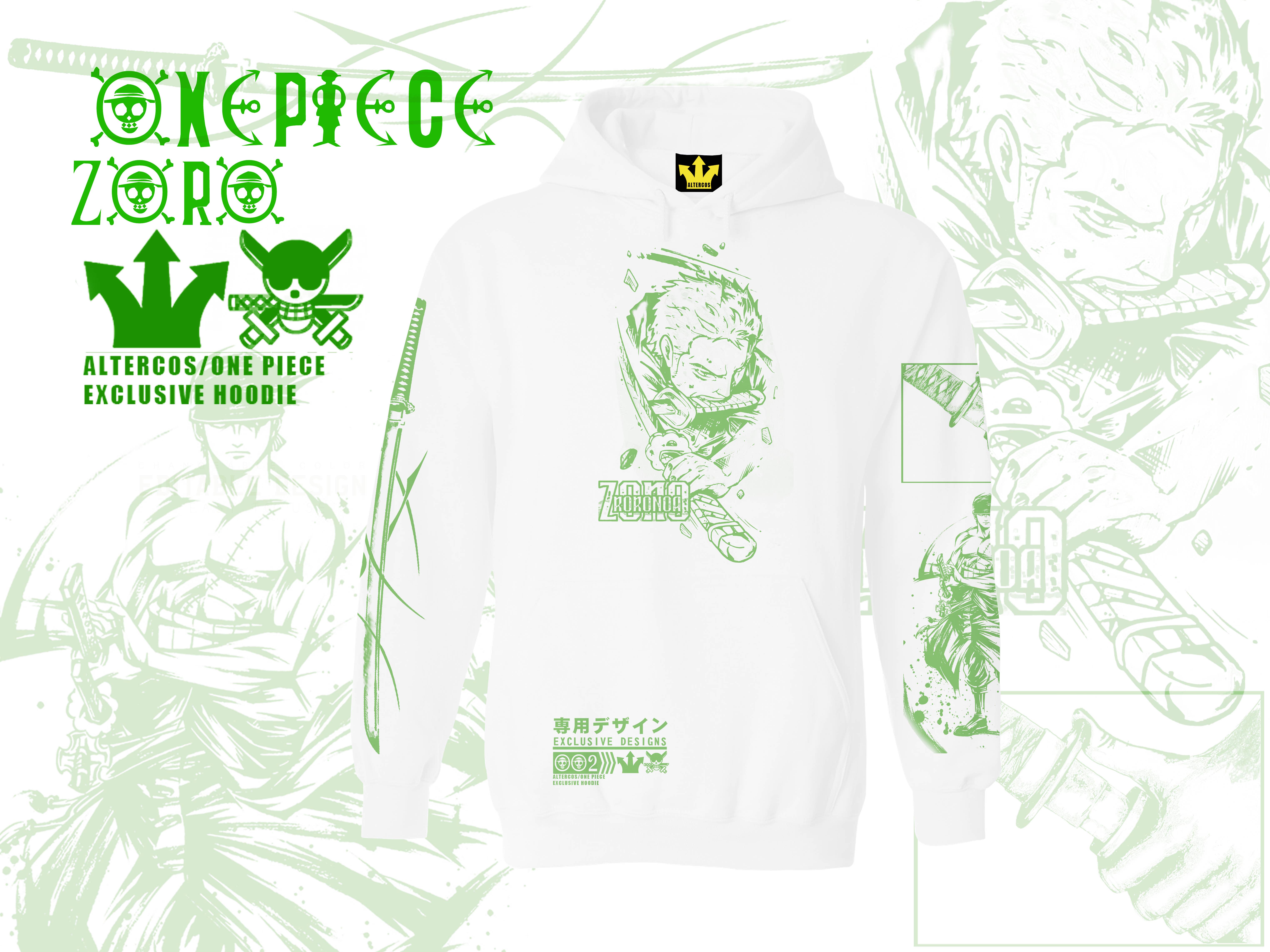 Altercos - Wholesale Hoodie - Unisex - One Piece Roronoa Zoro Hoodie0