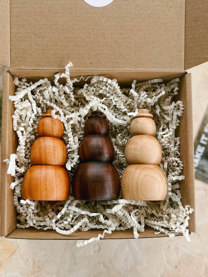 Hand-turned Snowman, Minimalist Wood Winter Decor, Snowmen for wholesale by Make It Slow | Modern Woodworking the Old Fashioned Way