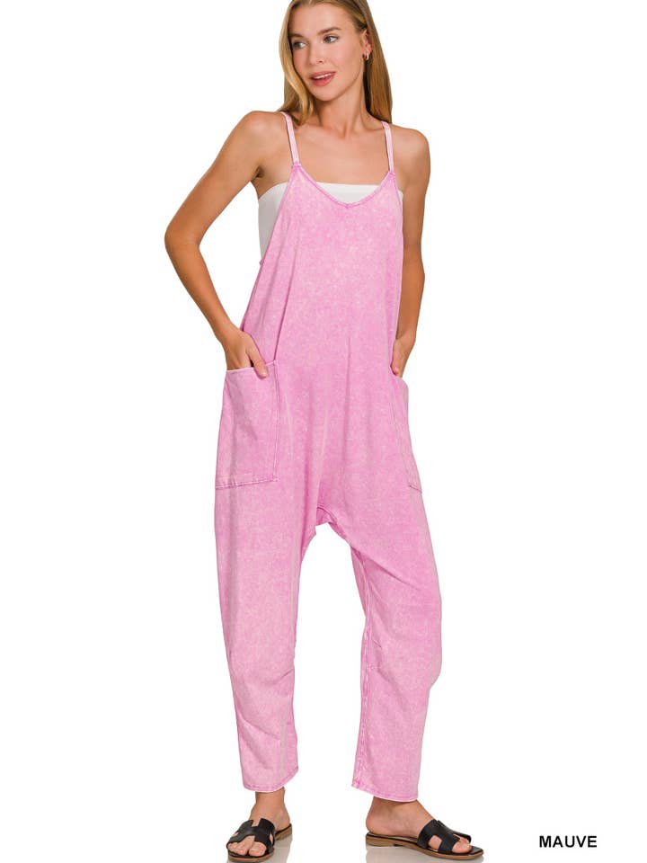 Vanilla Monkey - Wholesale Jumpsuit - Women's - Spaghetti Strap Scoop Neck Jumpsuit With Pockets6