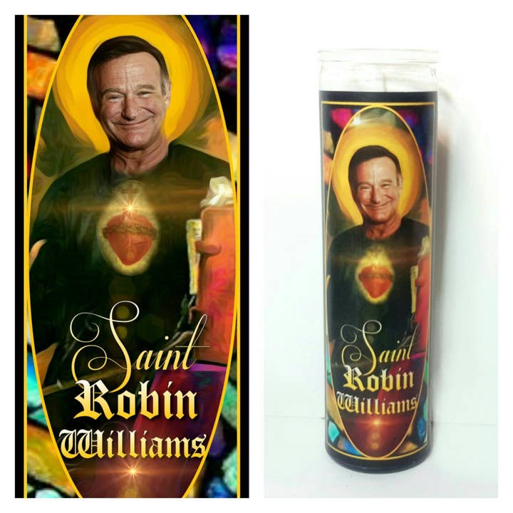 Robin Williams Prayer Candle for wholesale by Kitschup Creations