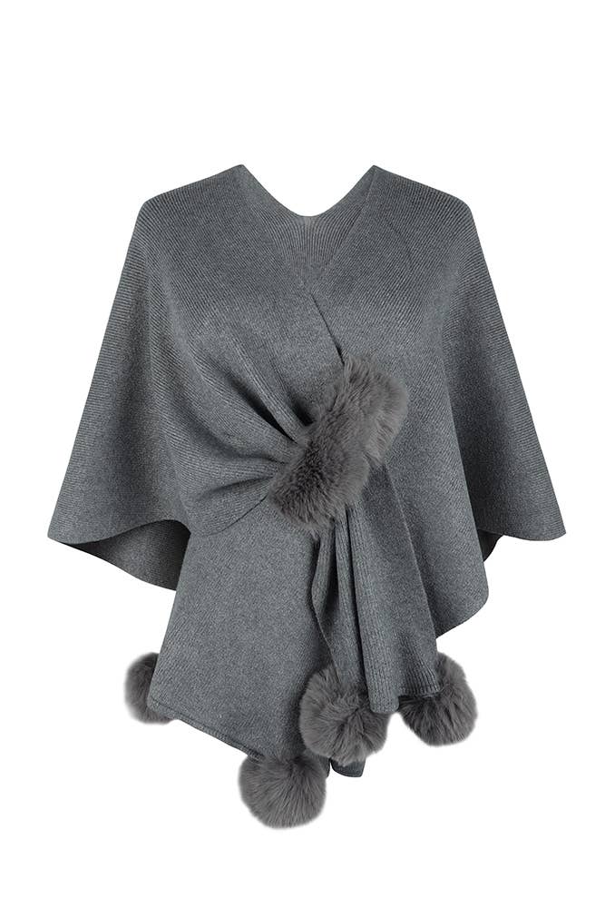 UNISHE – wholesale Kimono – Women's – Plain Surplice Fluffy Kimono Cape MMY1285