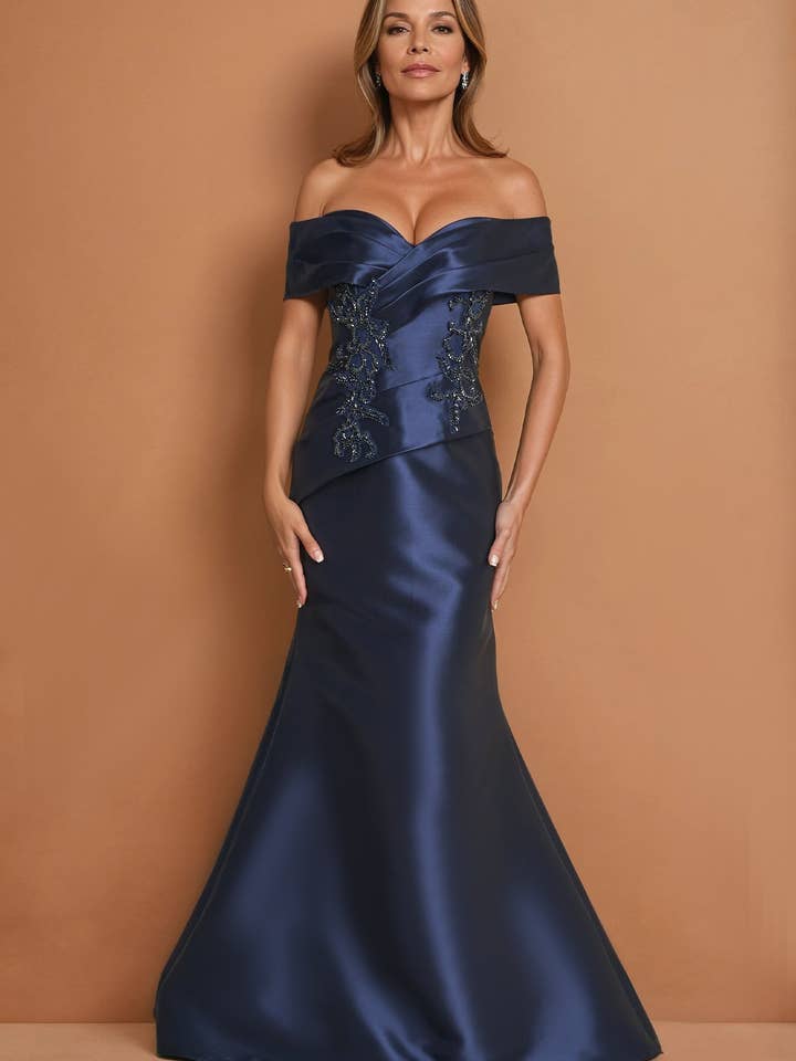 Off Shoulder Long Evening Formal Dress for wholesale by Kos Couture