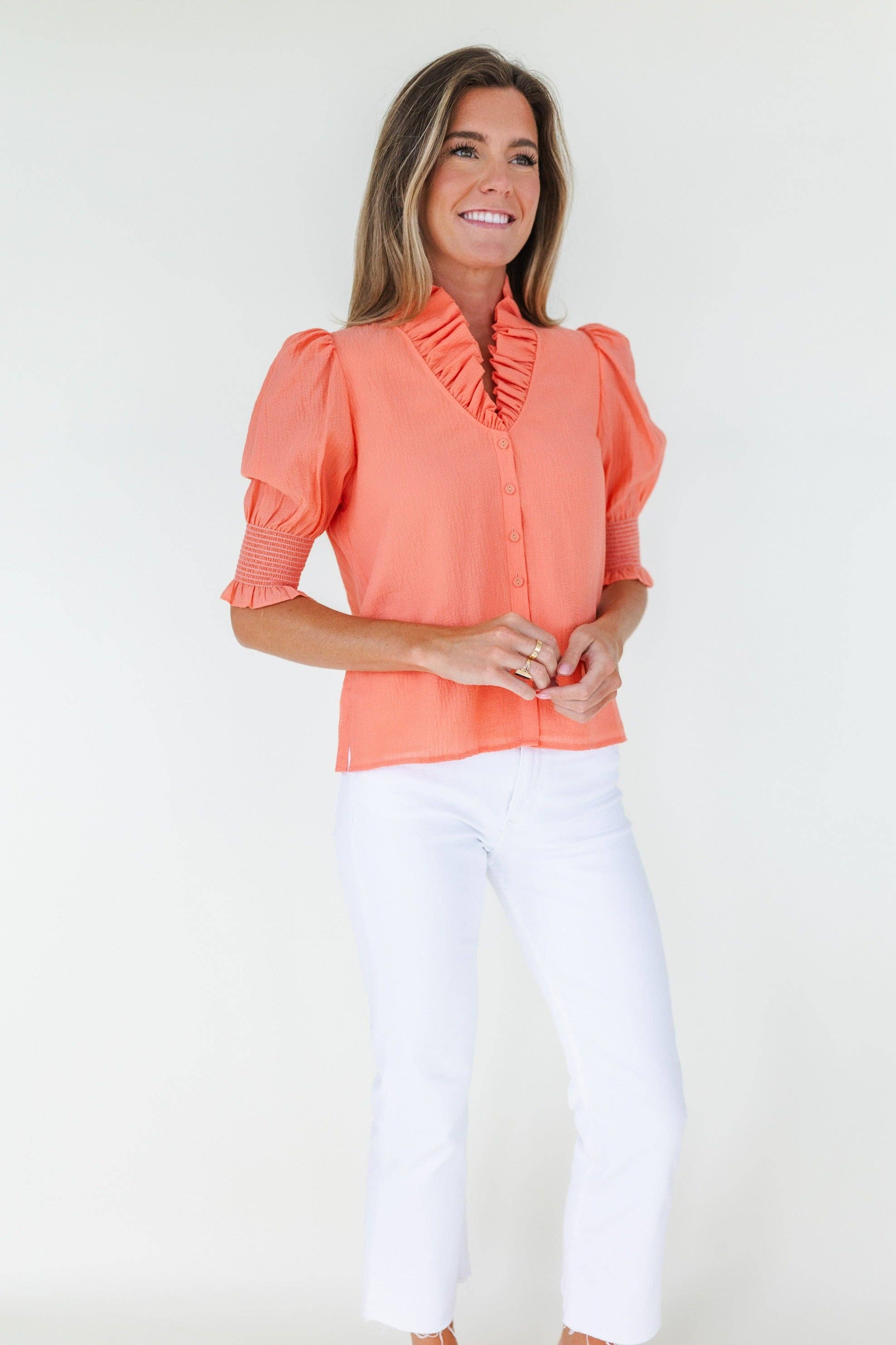 Mary George - Wholesale Button Down Shirt - Women's - Harper Top1