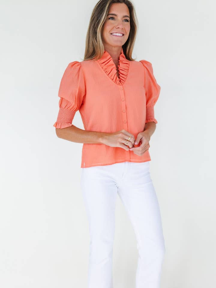 Mary George - Wholesale Button Down Shirt - Women's - Harper Top1