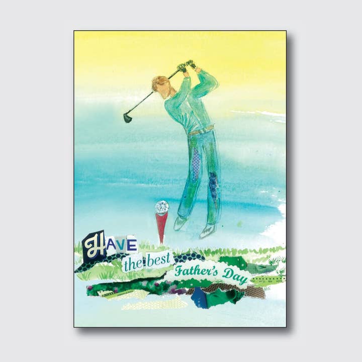 Golf Dad Father's Day Card with Glitter Accents for wholesale by Chique Lixo Greeting Cards