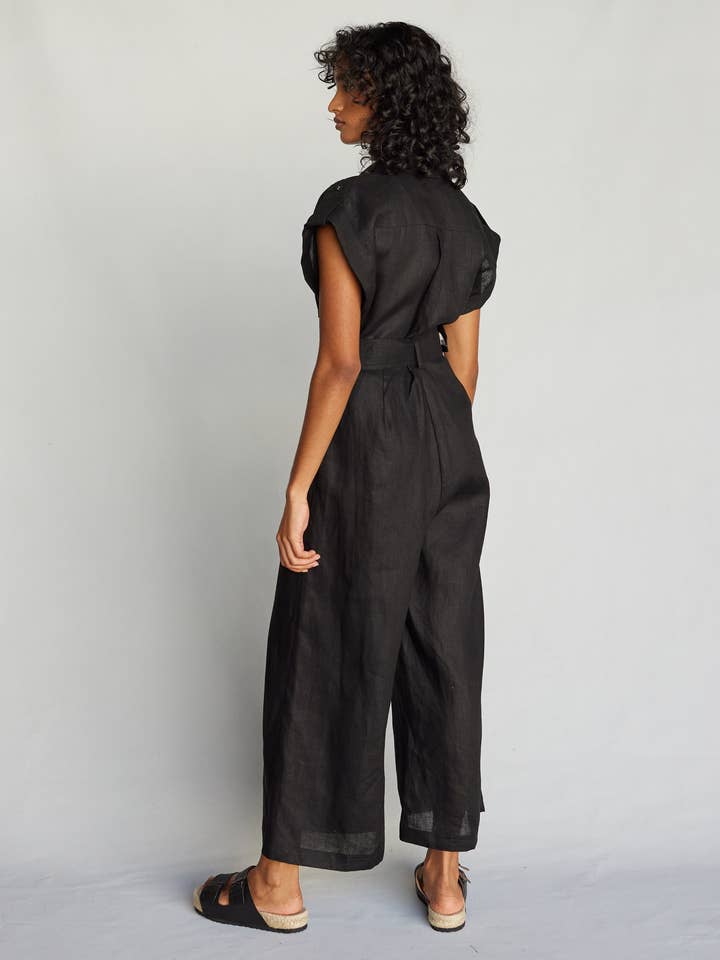 Esra Utility Jumpsuit - Black for wholesale on Faire3