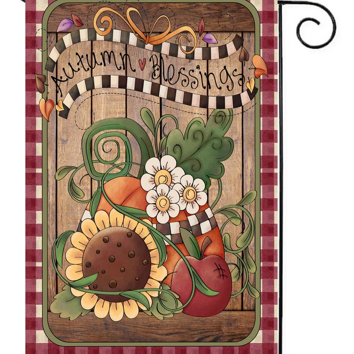 Happy Cow Lawn Decor - Wholesale Flag - Autumn Blessings Pumpkins Garden Flag #G2117