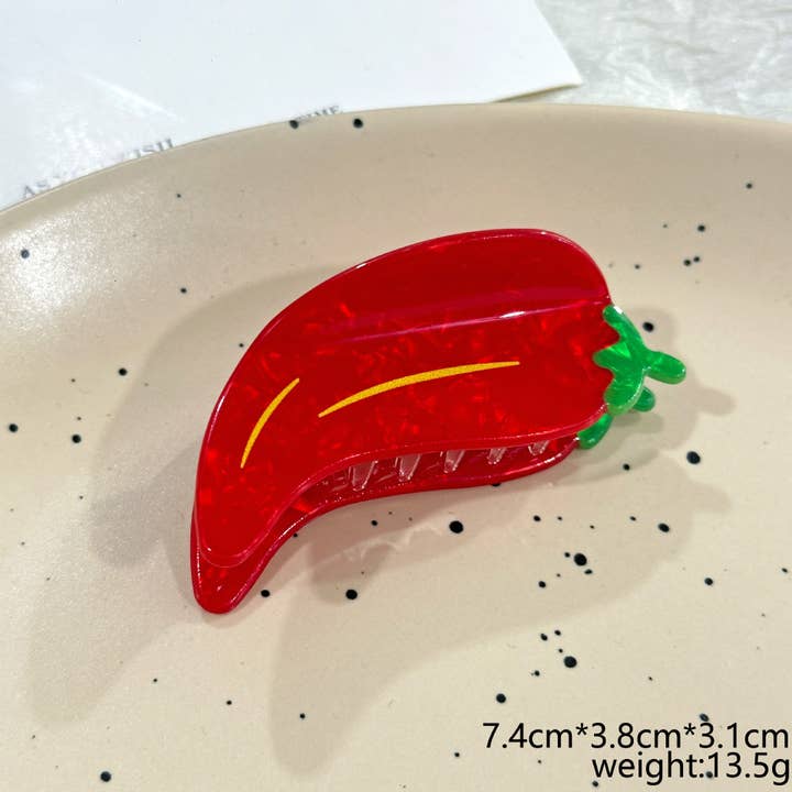 SoapElenGlen - Wholesale Hair Clip - Women's - Chili Sauce Hair Claw, Realistic Food Hot Dog Hair Clip