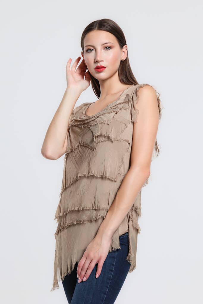 TINA Stephens Italy/Tees By Tina - Wholesale Blouse - Women's - Arianna Silk Ruffle Top (BT205)26